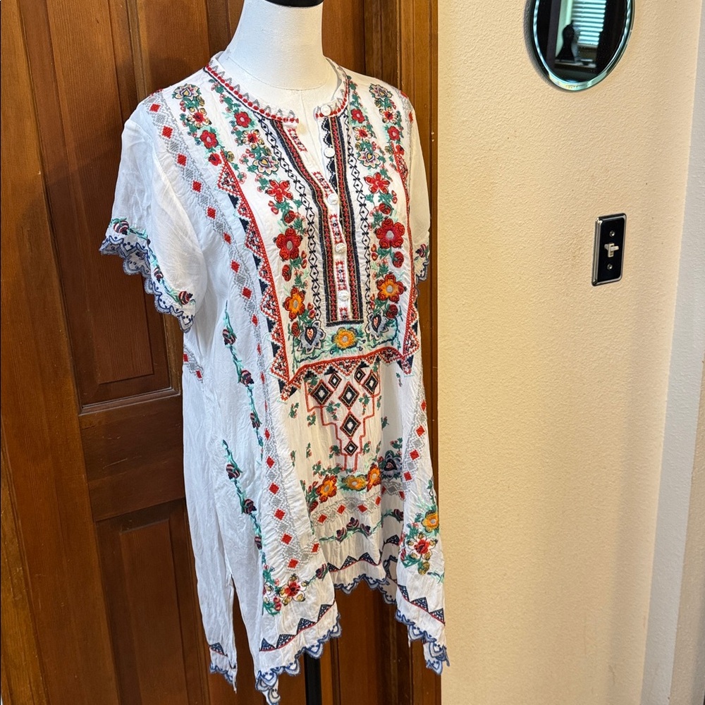 Johnny Was Multicolor Embroidered Tunic Size L - Picture 7 of 10